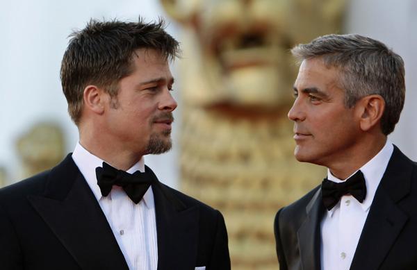 With George Clooney at the Venice Film Festival in August 2008.